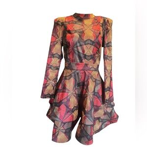 Elegant Multicolor Patterned Dress